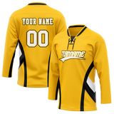 Custom Team Design Yellow & Black Colors Design Sports Hockey Jersey