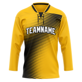 Custom Team Design Yellow & Black Colors Design Sports Hockey Jersey HK00PP091201