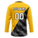 Custom Team Design Yellow & Black Colors Design Sports Hockey Jersey HK00PP101201