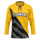 Custom Team Design Yellow & Black Colors Design Sports Hockey Jersey HK00TBL101201