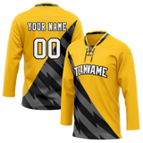 Custom Team Design Yellow & Black Colors Design Sports Hockey Jersey