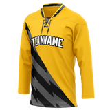 Custom Team Design Yellow & Black Colors Design Sports Hockey Jersey HK00PP101201