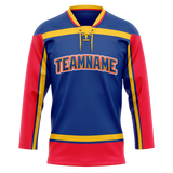 Custom Team Design Royal Blue & Red Colors Design Sports Hockey Jersey HK00CBJ011909