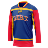 Custom Team Design Royal Blue & Red Colors Design Sports Hockey Jersey HK00SB011909