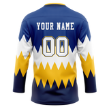 Custom Team Design Royal Blue & Yellow Colors Design Sports Hockey Jersey HK00SB021912