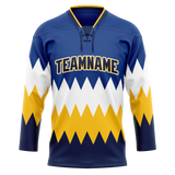 Custom Team Design Royal Blue & Yellow Colors Design Sports Hockey Jersey HK00CBJ021912