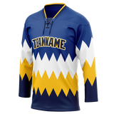 Custom Team Design Royal Blue & Yellow Colors Design Sports Hockey Jersey HK00CBJ021912