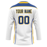 Custom Team Design White & Royal Blue Colors Design Sports Hockey Jersey HK00SB050219