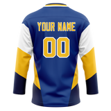 Custom Team Design Royal Blue & White Colors Design Sports Hockey Jersey HK00CBJ091902