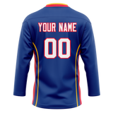 Custom Team Design Royal Blue & Red Colors Design Sports Hockey Jersey HK00SB101909