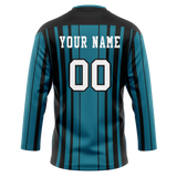 Custom Team Design Dark Aqua & Black Colors Design Sports Hockey Jersey HK00WC021601