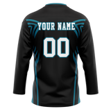 Custom Team Design Black & Dark Aqua Colors Design Sports Hockey Jersey HK00SJS070116