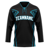 Custom Team Design Black & Dark Aqua Colors Design Sports Hockey Jersey HK00SJS070116