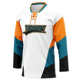 Custom Team Design White & Light Orange Colors Design Sports Hockey Jersey HK00WC100211