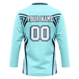 Custom Team Design Teal & Navy Blue Colors Design Sports Hockey Jersey HK00VGK051718