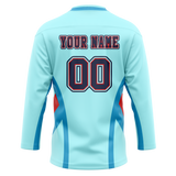 Custom Team Design Teal & Blue Colors Design Sports Hockey Jersey HK00SK061720