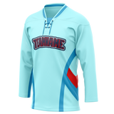 Custom Team Design Teal & Blue Colors Design Sports Hockey Jersey HK00SK061720