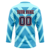 Custom Team Design Teal & Blue Colors Design Sports Hockey Jersey HK00VGK091720