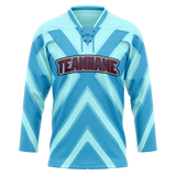 Custom Team Design Teal & Blue Colors Design Sports Hockey Jersey HK00SK091720