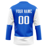 Custom Team Design Blue & White Colors Design Sports Hockey Jersey HK00TBL022002