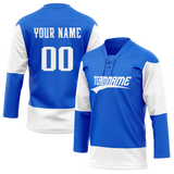 Custom Team Design Blue & White Colors Design Sports Hockey Jersey