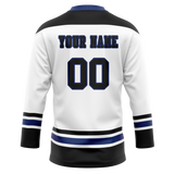 Custom Team Design White & Black Colors Design Sports Hockey Jersey HK00TBL040201