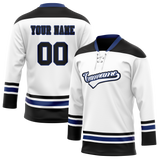 Custom Team Design White & Black Colors Design Sports Hockey Jersey HK00TBL040201