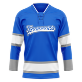 Custom Team Design Blue & White Colors Design Sports Hockey Jersey HK00TBL052002