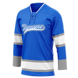 Custom Team Design Blue & White Colors Design Sports Hockey Jersey HK00VC052002