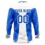 Custom Team Design Blue & White Colors Design Sports Hockey Jersey HK00TBL072002