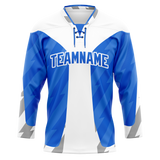 Custom Team Design Blue & White Colors Design Sports Hockey Jersey HK00VC072002