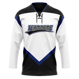 Custom Team Design White & Black Colors Design Sports Hockey Jersey HK00VC080201