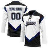 Custom Team Design White & Black Colors Design Sports Hockey Jersey HK00TBL080201