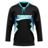 Custom Team Design Black & Teal Colors Design Sports Hockey Jersey HK00VC100117