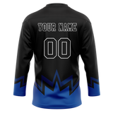 Custom Team Design Black & Blue Colors Design Sports Hockey Jersey HK00BS010120