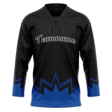 Custom Team Design Black & Blue Colors Design Sports Hockey Jersey HK00TML010120