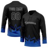 Custom Team Design Black & Blue Colors Design Sports Hockey Jersey