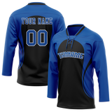 Custom Team Design Blue & Black Colors Design Sports Hockey Jersey HK00TML032001