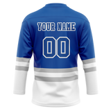 Custom Team Design Blue & White Colors Design Sports Hockey Jersey HK00TML042002