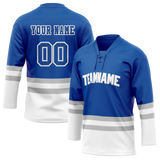 Custom Team Design Blue & White Colors Design Sports Hockey Jersey