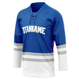 Custom Team Design Blue & White Colors Design Sports Hockey Jersey HK00BS042002