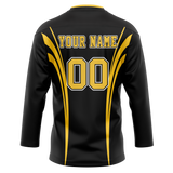 Custom Team Design Black & Yellow Colors Design Sports Hockey Jersey HK00BS050112