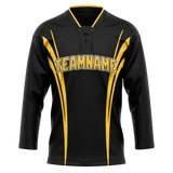 Custom Team Design Black & Yellow Colors Design Sports Hockey Jersey HK00BS050112