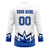 Custom Team Design White & Blue Colors Design Sports Hockey Jersey HK00TML060220