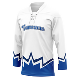 Custom Team Design White & Blue Colors Design Sports Hockey Jersey HK00TML060220