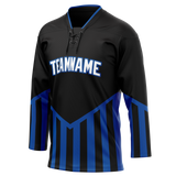 Custom Team Design Black & Blue Colors Design Sports Hockey Jersey HK00TML070120