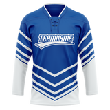 Custom Team Design Blue & White Colors Design Sports Hockey Jersey HK00TML082002