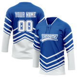 Custom Team Design Blue & White Colors Design Sports Hockey Jersey HK00TML082002