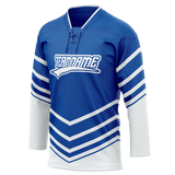 Custom Team Design Blue & White Colors Design Sports Hockey Jersey HK00TML082002