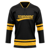 Custom Team Design Black & Yellow Colors Design Sports Hockey Jersey HK00BS090112